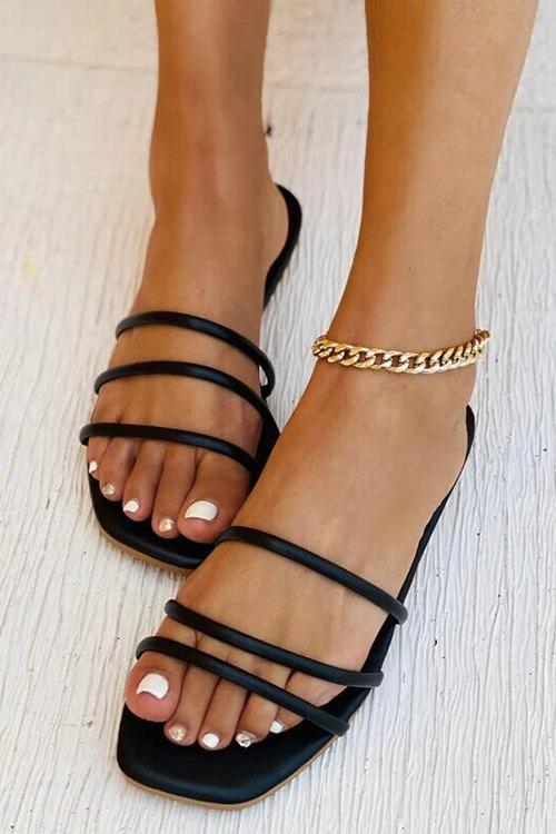 Minimalist Strappy Slide Sandals