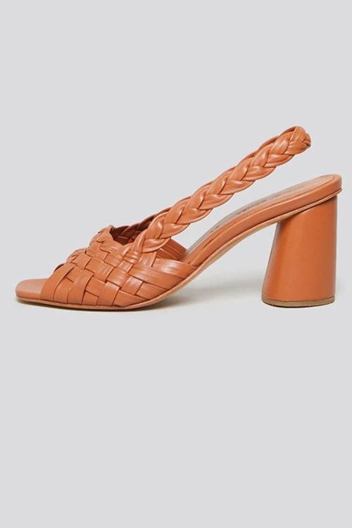 Interweave Peep Toe Ankle Strap High Chunky Sandals