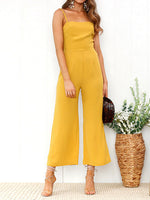 Women's Jumpsuits Solid Sling Sleeveless Casual Jumpsuit