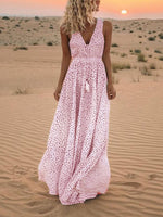 Women's Dresses Polka Dot Print V-Neck Sleeveless Dress
