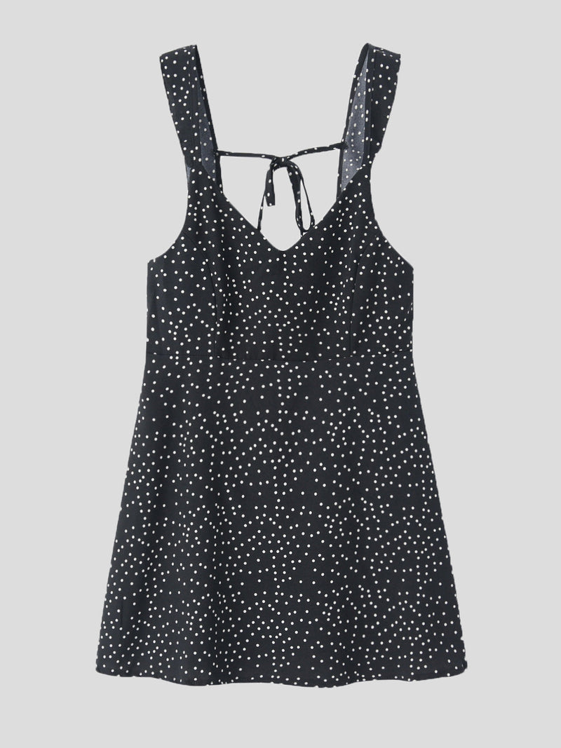 Women's Dresses Polka Dot Print Sling Open Back Mini Dress