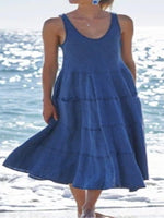 Women's Dresses Casual Solid Pocket Sleeveless Dress