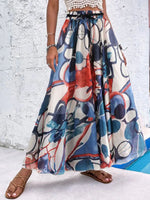 Women's Skirts Printed High Waist Swing Long Skirt