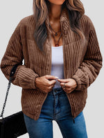 Women's Jackets Solid Zip Long Sleeve Jackets