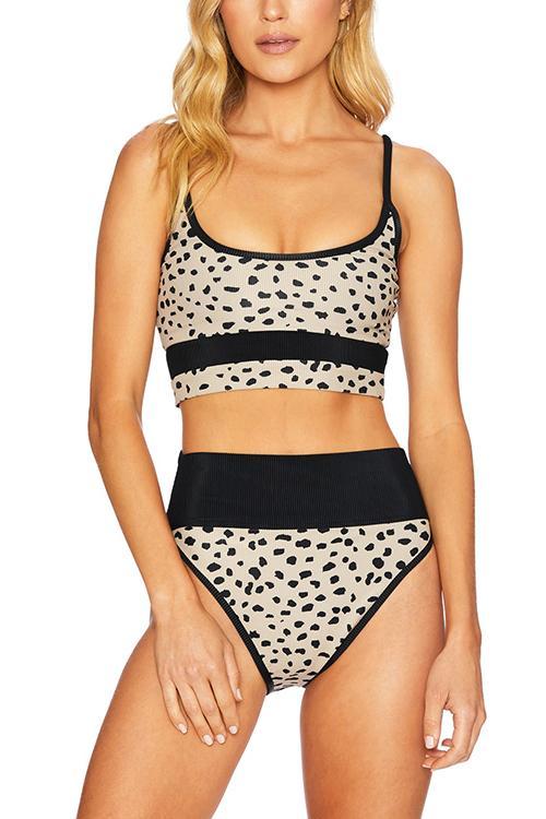 Leopard Patchwork High Waist Bikini Set