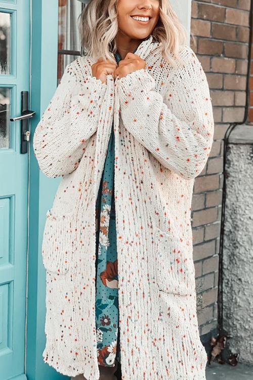 Dot Pockets Loose Cardigan