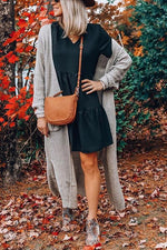 Pockets Side Slit Long Cardigan