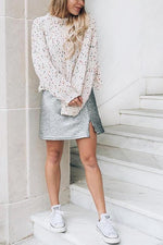 Confetti Ripped Hem Sweater