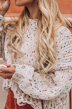 Confetti Ripped Hem Sweater