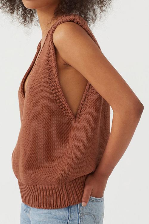 Deep V Neck Loose Sweater Vest