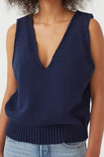 Deep V Neck Loose Sweater Vest