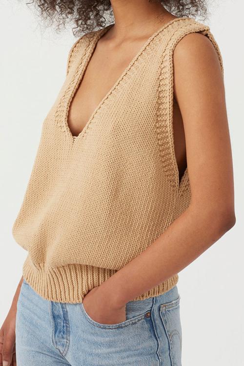 Deep V Neck Loose Sweater Vest