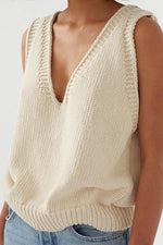 Deep V Neck Loose Sweater Vest