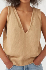 Deep V Neck Loose Sweater Vest