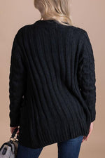 Button Cable Knit Cardigan