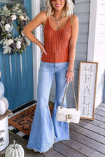 Knit V Neck Slip Top