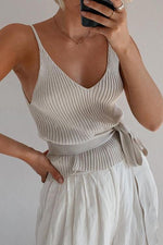 Knit V Neck Slip Top