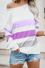 Dew Shoulder Stripe Long Sleeve T Shirt