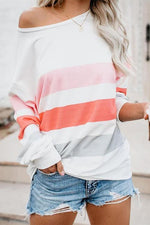 Dew Shoulder Stripe Long Sleeve T Shirt