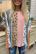 Leopard Patchwork Loose T Shirt