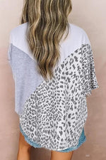 Leopard Patchwork Loose T Shirt