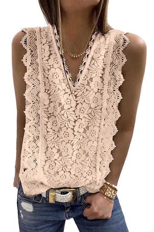 Lace V Neck Blouse