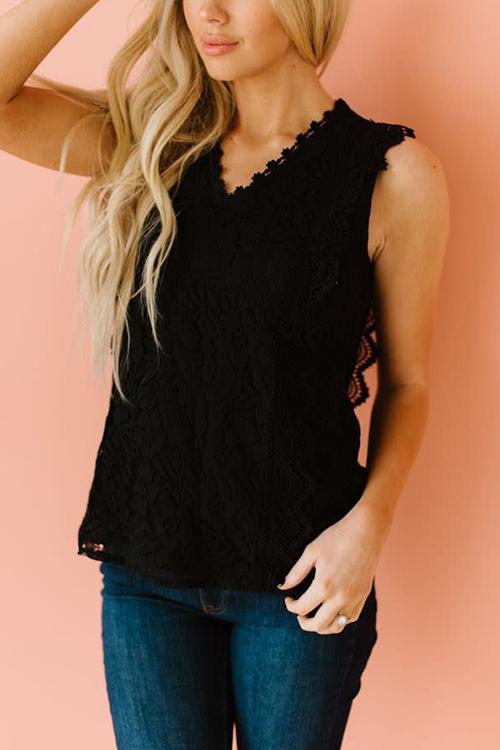 Lace V Neck Blouse