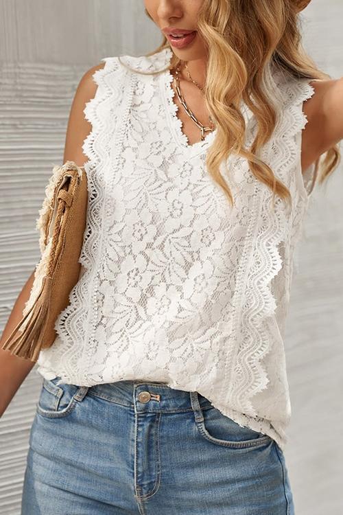 Lace V Neck Blouse