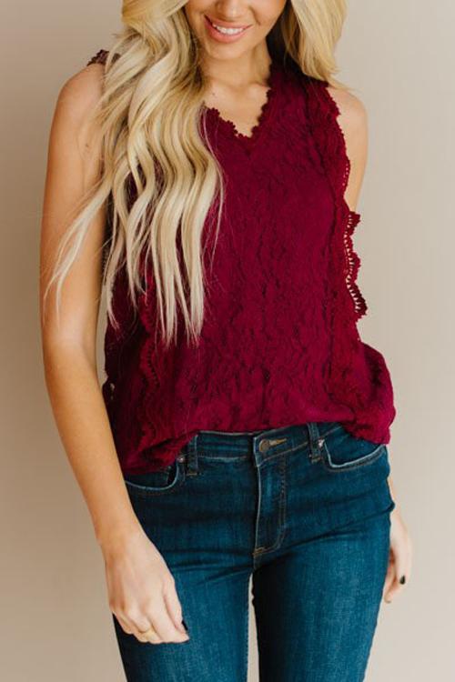 Lace V Neck Blouse