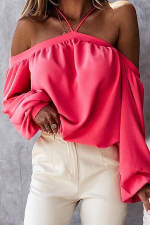 Off Shoulder Puff Long Sleeve Blouse