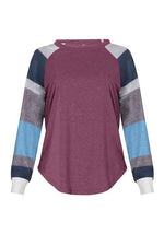 Colro Blcok Stripe Long Sleeve Tee