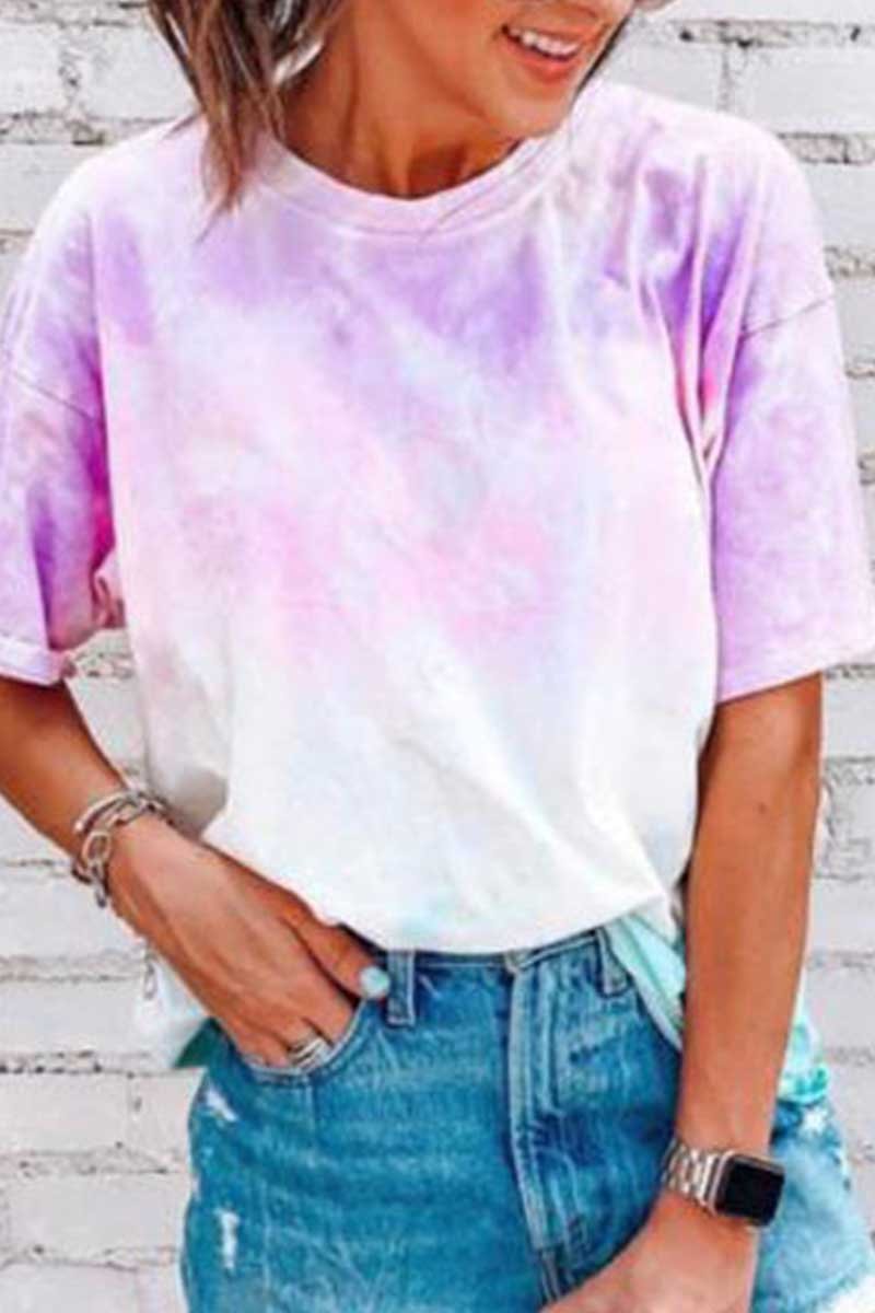 Florcoo Tie-dye Loose tops