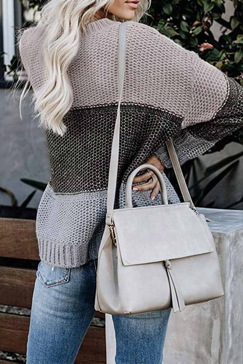 Casual Gray Knitting Sweater
