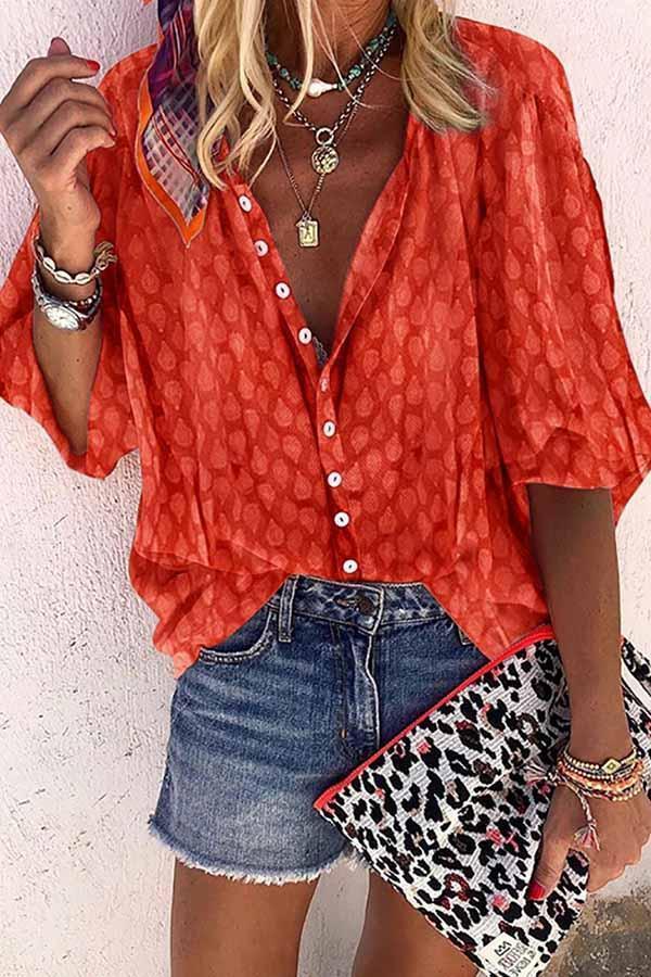Florcoo Solid Color Button Loose Shirt(4 Colors)