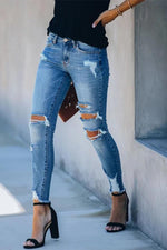 Skinny ripped jeans