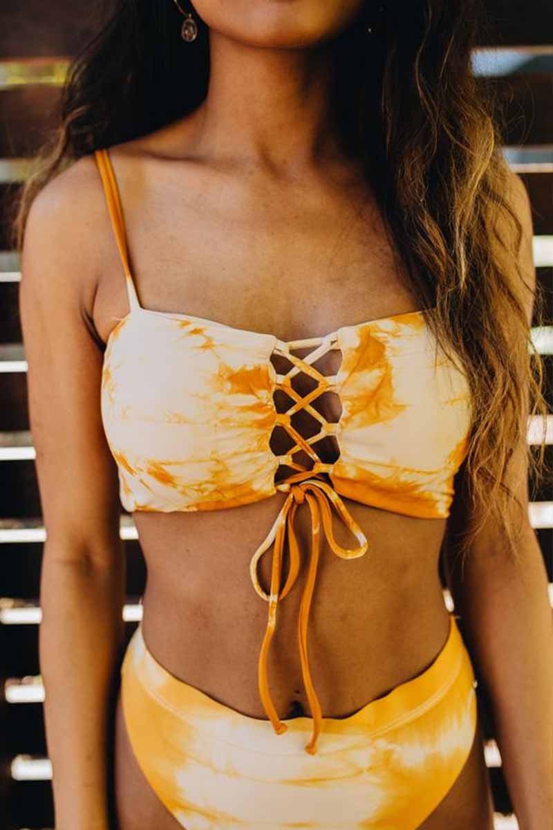 Bandage Light Yellow Bikini Set