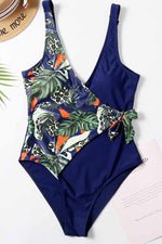 Blue Leaves One-piece Swimsuit