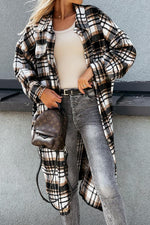 Alanis Pocketed Plaid Long Blouse