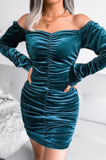 Vegas Babe Ruched Velvet Mini Dress