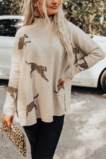 Cozy and Kind Leopard Print Knit Sweater