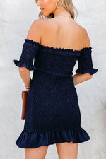 Some Like It Hot Smocked Off The Shoulder Dress