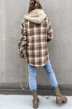 Street Style Chic Plaid Hooded Coat