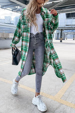 Alanis Pocketed Plaid Long Blouse