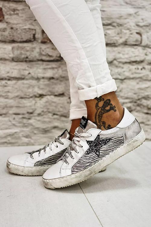 Glitter Star Lace Up Sneakers