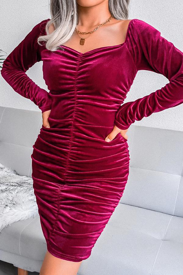 Vegas Babe Ruched Velvet Mini Dress