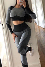 Color Block High Waist Mesh Leggings