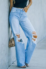 Run Through The Wind High Rise Distressed Denim