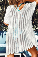 Hollowed-out Knits Beach Cover Up