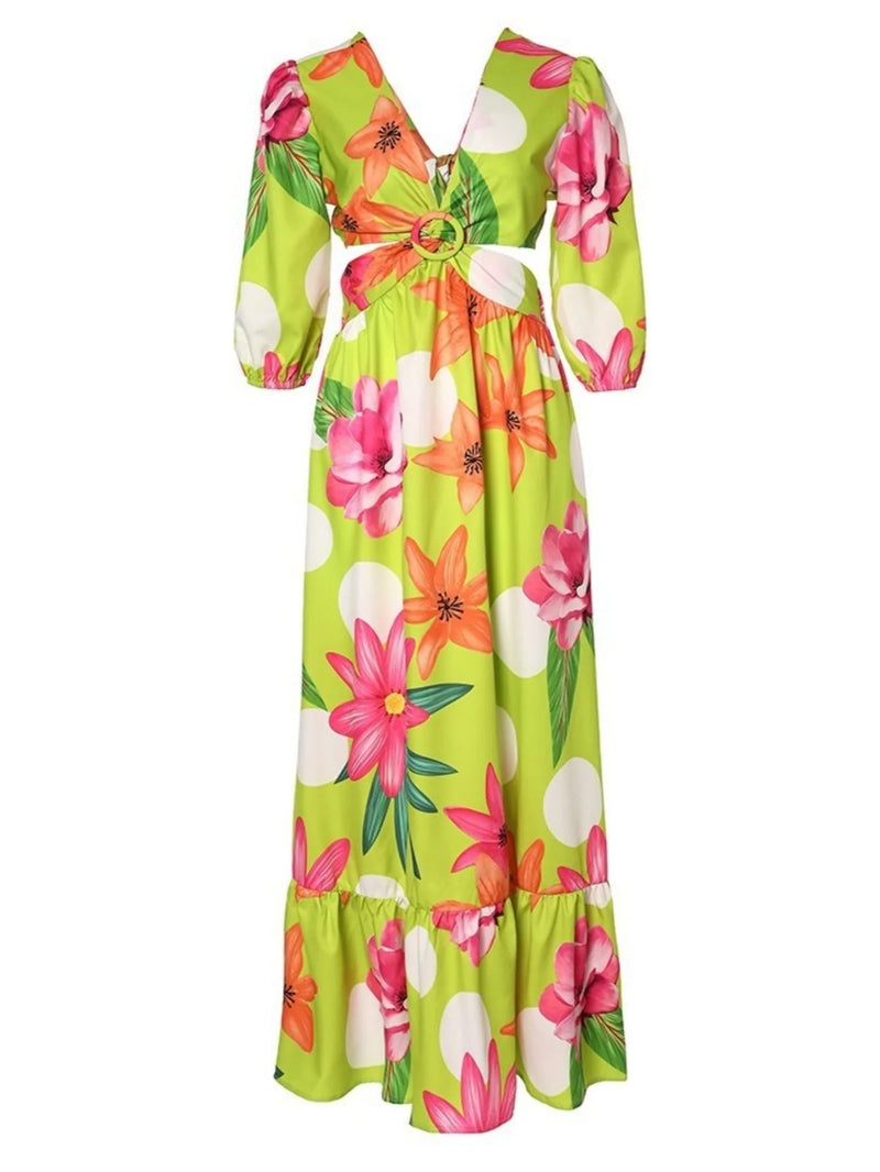 Camisole Vintage Floral Print Maxi Dress