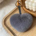 Belt Rex Rabbit Fur Love Heart-shaped Pendant